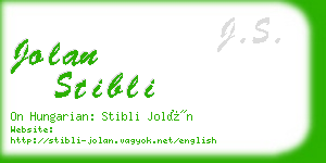 jolan stibli business card